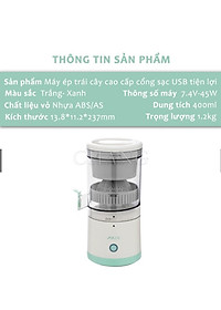 [KOSUYTU] Máy Ép Hoa Quả Tự Động Không Dây - Máy Vắt Ép Chậm Trái Cây Tự Động Nhỏ Gọn Sạc USB