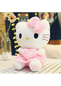 Gấu Bông Mèo Kitty Ôm Tim Siêu Dễ Thương (25cm--->60cm) Hàng Cao Cấp Loại 1 Chất Lượng Cao, An Toàn Cho Trẻ Nhỏ