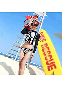 Bikini Tươi Trẻ Tay Dài Form Croptop AT073 MayHomes, Đồ Bơi Nữ Thun Lạnh