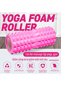 Combo Thảm Tập Yoga 6mm,Con Lăn Massage Ống Lăn Dãn Cơ Foam Roller BLUE- Bóng tập yoga size 65cm Tập Gym, Yoga, Thể Hình (hàng nhập khẩu)