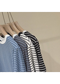 áo thun ngắn croptop sọc ngang mềm mịn cute
