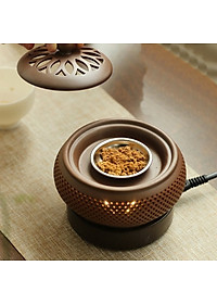 Lò xông - Lư xông trầm điện có hẹn giờ chỉnh nhiệt bằng gốm chịu nhiệt cao cấp hình lưới
