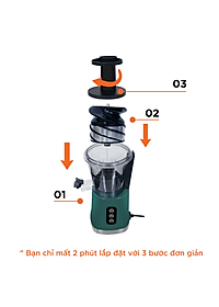 Máy Ép Chậm Unie UE-525 Tiêu Chuẩn Đức Dung Tích 600 ML Công Suất 200W - Hàng Chính Hãng