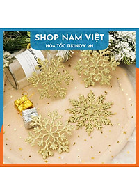 Set 5 Bông Tuyết 10cm Lấp Lánh Trang Trí Cây Thông Giáng SInh