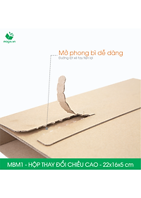 MBM1 - 22x16x5cm - Combo 100 Hộp carton thay đổi chiều cao - Thùng carton đóng hàng