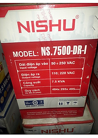 ỔN ÁP NISHU  7.5KW GIẢI 50-250V THM CÓ 3 ĐỒNG HỒ VÀ 2 Ổ CẮM