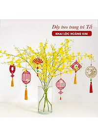 Combo 6D - Bộ 6 dây treo trang trí Tết Khai Lộc Hoàng Kim màu đỏ, trang trí mai, đào