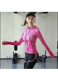 Áo Khoác Thun Nữ Rằn Ri Có Nón Chống Nắng,Tập Thể Thao Ôm Body Siêu Đẹp Mềm Mịn Mỏng Mát