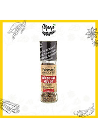 Tiêu Sọ Hạt Farmers' Organic Cối Xay Vipep Hũ Thủy Tinh 55g - Gia vị Vipep