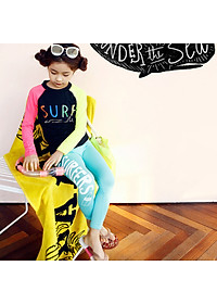 Bộ Đồ Bơi Bé Gái Hai Mảnh Sắc Màu BB033 MayHomes Set Áo Tắm Tay Dài Và Quần Bơi Dài Thun Lạnh Cao Cấp