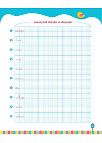 Sách Con Luyện Viết - Con Nhớ Từ - Từ Vựng Tiếng Anh Lớp 5