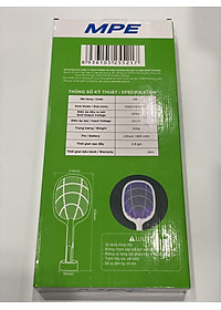 Vợt muỗi MPE VM1 thông minh 2 in 1 tích hợp chức năng tự động bắt muỗi, cổng sạc USB, có đèn led báo - Hàng chính hãng