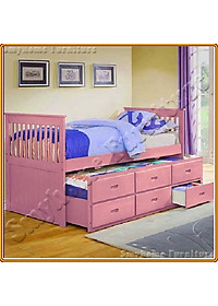 Giường 2 tầng Tundo kèm ngăn kéo tiện dụng màu hồng