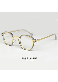 Gọng Kính Cận, Kính Giả Cận Nam Nữ Mắt Vuông Nhỏ Xíu, Độc Lạ, Full Đen, Trong Suốt - BLUE LIGHT