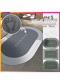 Thảm lau chân chống trượt vải Nappa thấm hút tốt 40x60cm- Hàng chính hãng loại 1  Màu và chữ giao ngẫu nhiên