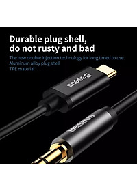 (Tặng túi đựng TOPK) Cáp âm thanh Baseus, Type-C to Audio 3.5mm cho điện thoại Samsung, Xiaomi, Huawei,....-Hàng chính hãng