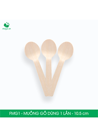 FMG1 - Combo 200 Muỗng gỗ ngắn 10.5 cm dùng 1 lần - Thìa gỗ ngắn dùng 1 lần tiện lợi thân thiện môi trường