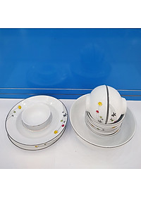 Bộ đồ ăn 11 thứ hoa A04 sứ Long Phương AH259011 họa tiết hoa Cẩm Vi