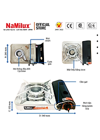 Bếp Gas Mini NaMilux NH-032PS│Đầu Đốt Cyclone│Tiết Kiệm Gas│Van Ngắt Gas An Toàn│Công Suất 2.4Kw │Hàng Chính Hãng