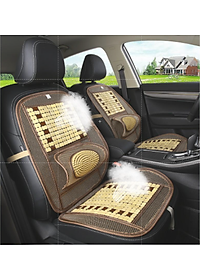 Bộ tấm lưới tựa lưng massage hạt gỗ lót ghế trên xe hơi, ô tô