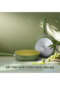 Chảo phủ sứ cao cấp Elmich Olive EL-5965OV nhiều size, Hàng chính hãng, dùng được mọi bếp - JoyMall