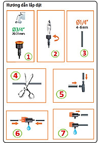 Combo Bộ Hẹn Giờ Tưới Cây Tự Động Nhỏ Giọt 15 kênh vặn Claber 8422 + bộ Kit tưới nhỏ giọt cho 10 chậu cây DRIPKIT10TC