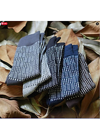SET 5 tất nam dài đi giày tây công sở họa tiết caro nhỏ MM3