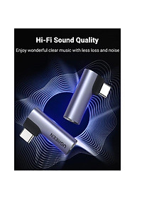 Ugreen UG90577CM460TK vuông góc 90 độ 4 khấc Màu đen Đầu chuyển USB-C sang cổng 3.5mm hỗ trợ Samsung Ipad Xiaomi Oneplus - HÀNG CHÍNH HÃNG