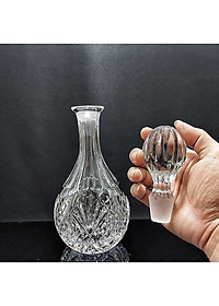 Chai Đựng Rượu Đẹp 800ML - Chai Pha Lê cao cấp mẫu giọt nước – nắp mài đặc nguyên khối không cần gioăng - phong cách châu âu (P3)