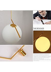 Đèn thả trần trang trí cao cấp hiện đại hình cầu trang nhã mạ Crom đẹp mắt MOON LAMP - đã bao gồm bóng LED