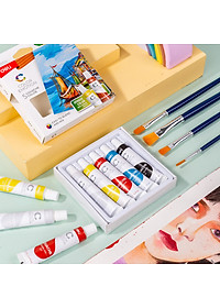 Màu bột Gouache Deli dạng tuýp 12ml Deli - 5/12/24 màu - 1 hộp - EC11 .