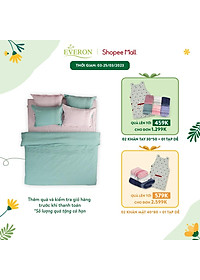 Bộ ga chun chần EVERON Micro Bamboo họa tiết trơn MB2301-04 hiện đại, sang trọng nhiều kích thước (HÀNG CHÍNH HÃNG)
