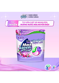 Túi Viên Giặt Xả MaxKleen 2 Trong 1 Hương Nước Hoa Huyền Diệu (34 viên/ túi)