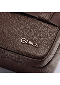 Ví Da Cầm Tay Clutch Nam Chính Hãng GENCE RB09 Da Bò Khóa Vân Tay Cao Cấp Màu Nâu