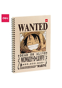 Sổ tay ghi chép gáy xoắn kẻ ngang A5 B5 60 trang hình Vua cướp biển One Piece Deli - Phù hợp học sinh văn phòng - Mẫu ngẫu nhiên - EN004