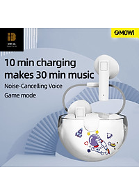 Tai nghe True Wireless XMOWI T2 Bluetooth5.0, điều khiển cảm ứng, chế độ gaming, hỗ trợ nghe đơn hoặc đôi 2 bên tai với micro HD chống ồn dành cho IOS và Android- Hàng Chính Hãng