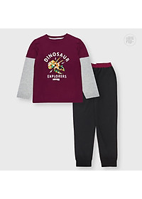 Bộ bé trai thu đông BIGFOX - MISS MEOW size đại, bộ dài tay cho bé hình in khủng long cỡ trẻ em 3-11 tuổi 11 - 37 kg