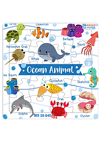 05 bộ tranh xếp hình 20 mảnh size 17x17cm – đồ chơi trí tuệ cho bé từ 2 tuổi – Combo Động vật dễ thương 3