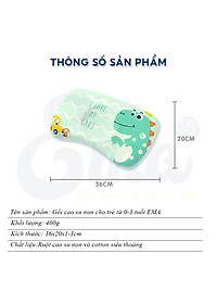 Gối cao su non trẻ em thiết kế công thái học cho bé từ 1-6 tuổi - Hàng cao cấp với ruột gối đục lỗ thoáng khí