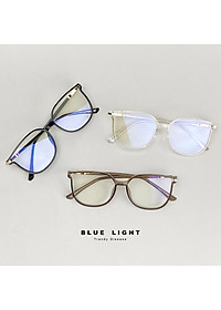 Gọng Kính Cận, Kính Giả Cận Nữ Mắt Mèo Viền Dày Ánh Nhũ Nữ Tính,  Chống Ánh sáng Xanh, Gọng Nhựa Dẻo TR90 Đen, Nâu, Trong Suốt - BLUE LIGHT