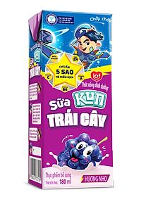 Thùng 48 Hộp Sữa Trái Cây Hương Nho KUN 180ml/hộp(thẻ cào)
