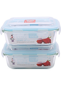 Bộ 2 Hộp Thủy Tinh Chịu Nhiệt KOVA KLOCK KV370 (2 x 370ml) Và Túi Giữ Nhiệt