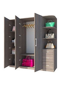 TỦ QUẦN ÁO GỖ CÔNG NGHIỆP 3 CÁNH OHAHA - TQA032 - (180CM X 200CM)