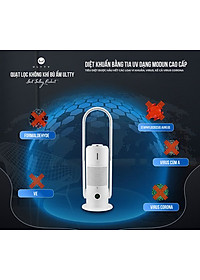 Máy Lọc Không Khí Bù Ẩm ULTTY SKJ-CR022 Dạng Quạt, Diệt Khuẩn Bằng Tia UV, Chế Độ Làm Mát 9 Cấp, Bộ Lọc HEPA H13 Loại Bỏ 99,97% Bụi Mịn, Vi Khuẩn, Virut, Bù Ẩm 3 Cấp - Hàng Chính Hãng