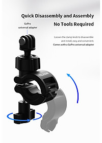 Kẹp Ghi Đông Telesin Cho GoPro, Sjcam, Yi Action, Osmo Action, Điện Thoại Trên xe đạp, xe máy, mô tô (Hàng Chính Hãng)