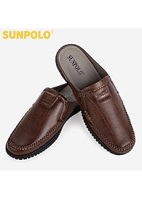 Dép Sục, Dép Sapo Nam Da Bò SUNPOLO SUT327 (Đen, Nâu)