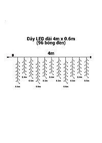 Đèn LED Rèm Treo Ngoài Trời Chống Thấm Nước - Nhiều Kích Cỡ