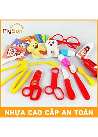 Bộ đồ chơi bác sĩ sỹ cho bé gái trai khám bệnh răng nha khoa cao cấp - Áo bác sĩ y tá hướng nghiệp MySun
