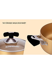 Bộ Nồi Anod Sunhouse SH6634 -SH6634N (16-20-24cm)-Hàng chính hãng