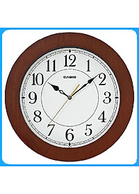 Đồng Hồ Treo Tường Casio IQ-133-5DF Vỏ Gỗ,  Kim Trôi Im Lặng